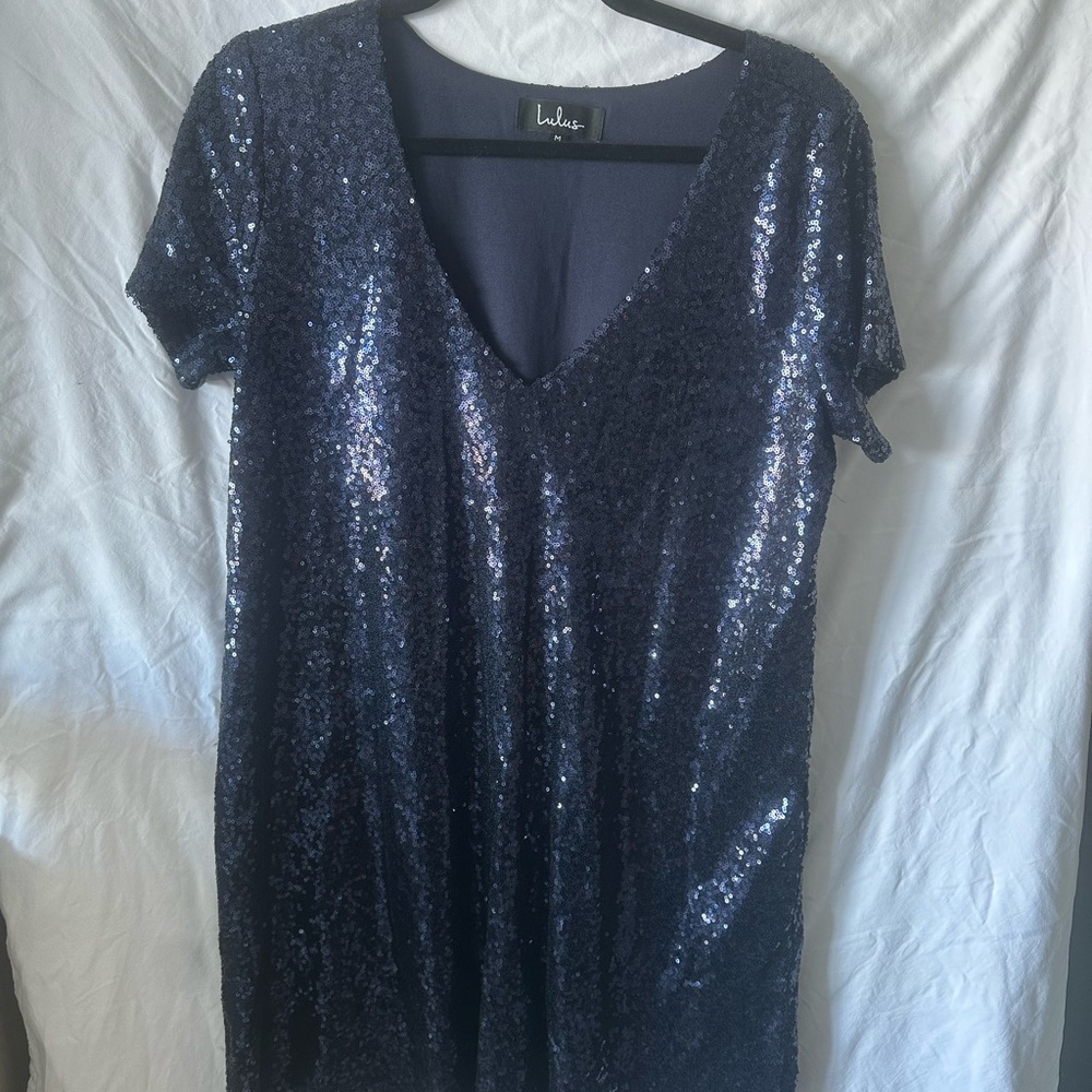 Lulu's Navy Sequin Dress